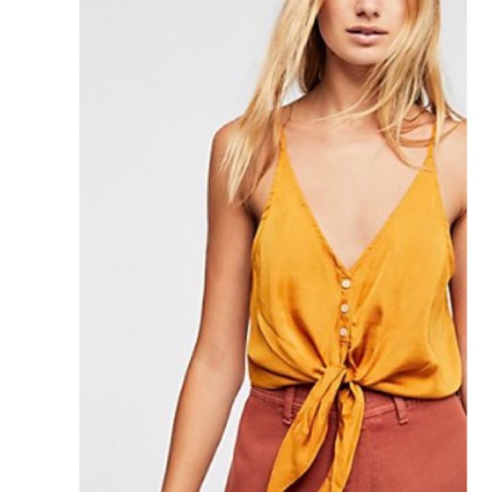Free People Button and Tie Tank - Never Worn